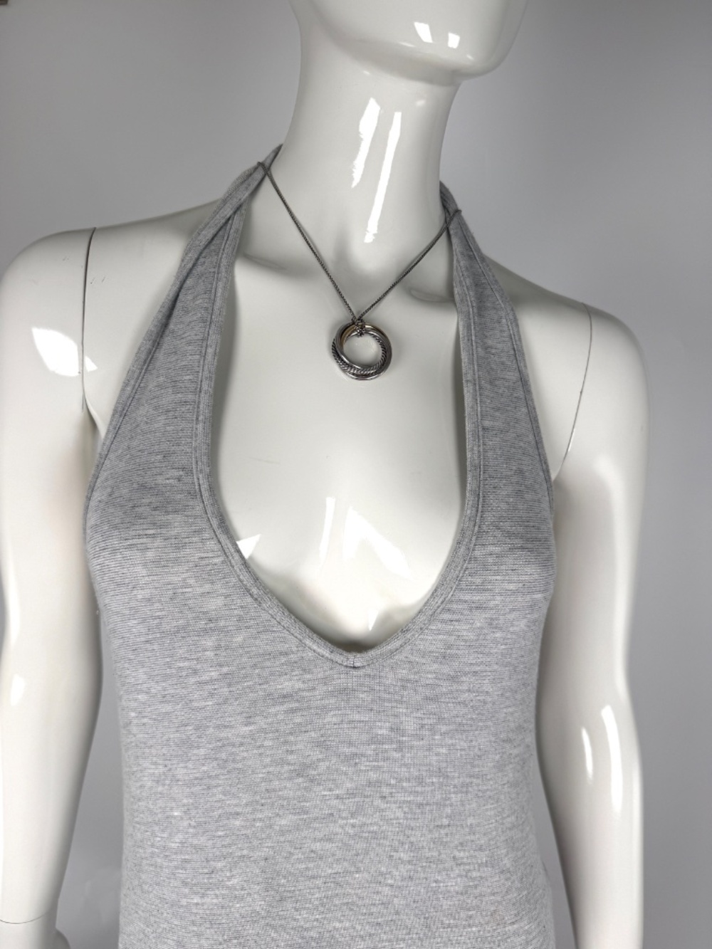 DAVID YURMAN Cable Crossover Two Tone Silver 14k Gold Long Pendant Necklace - Picture 3 of 11